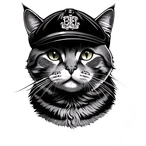 Scottish Straight Cat In A Driver Cap