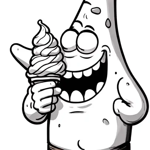 Patrick Star Eating Ice Cream
