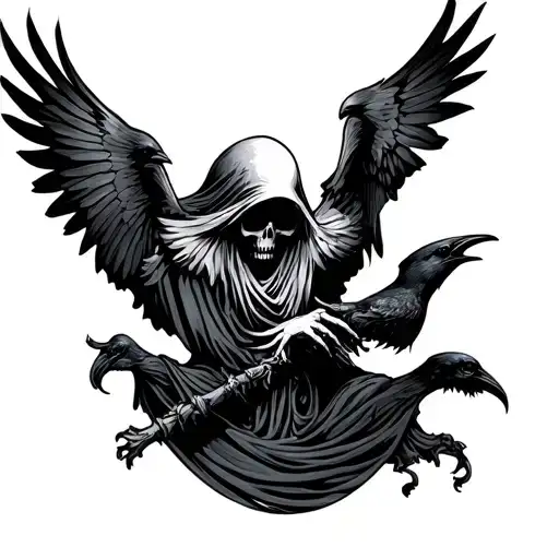 Grim Reaper With Crow