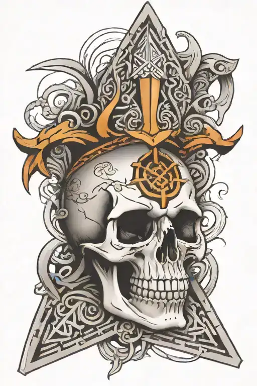 Skull With Nordic Runes Incorporated