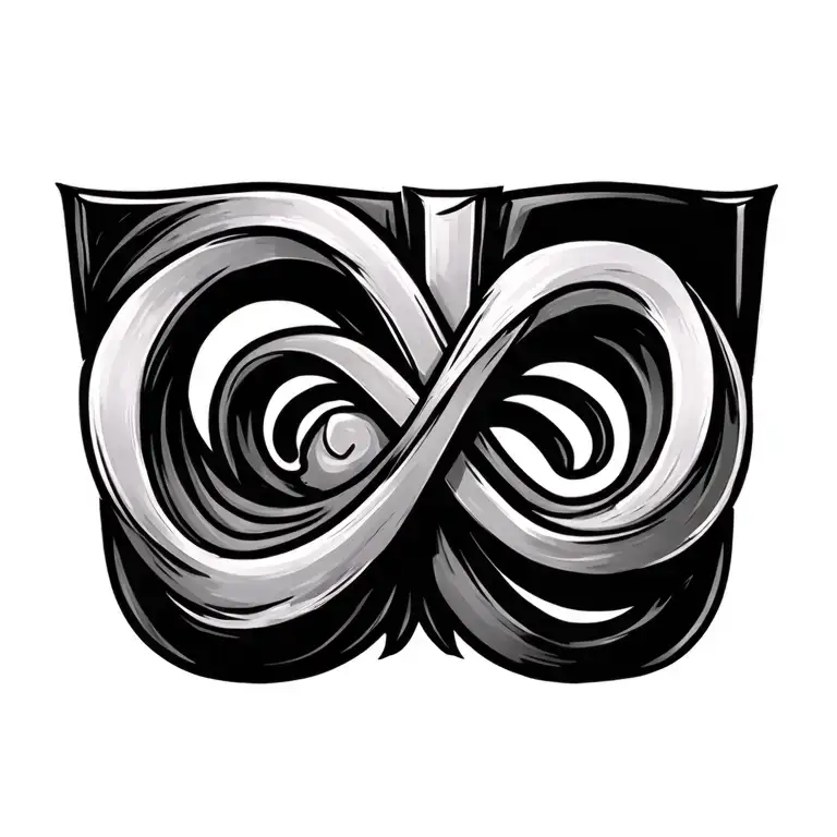 Italianinfinity Sign Intertwined With Letter J