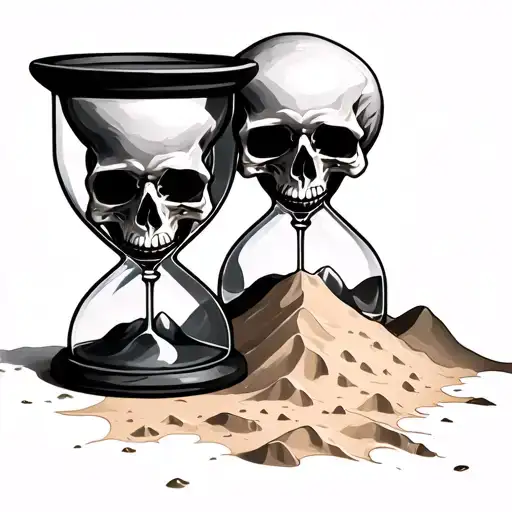 Hourglass With A Skull Replacing The Sand