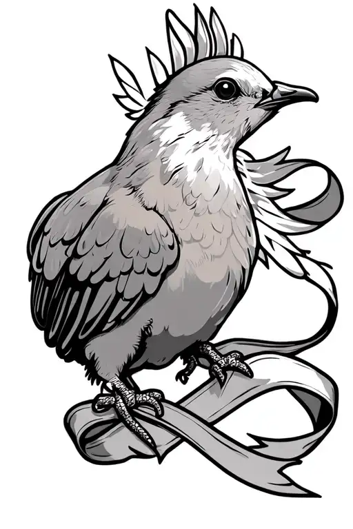 Dove With Ribbon