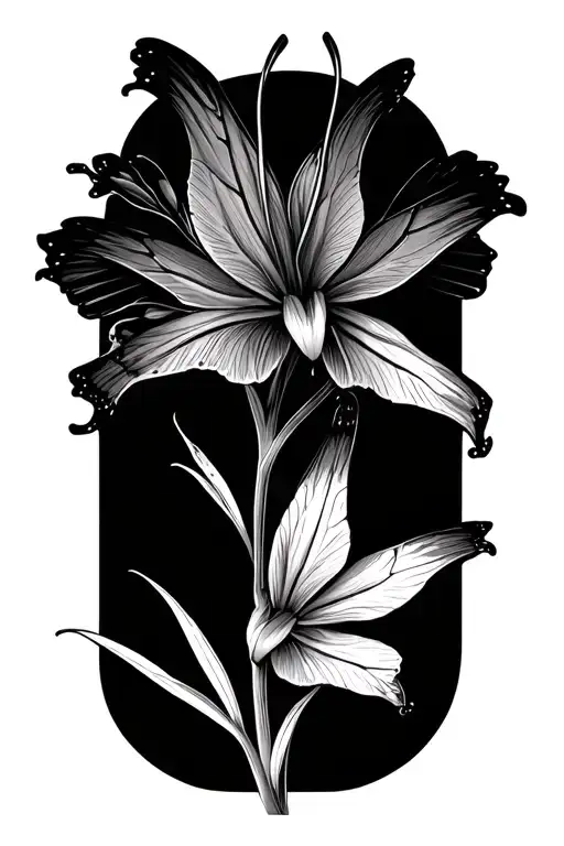 Gladiolus Flower Two Butterfly Flying