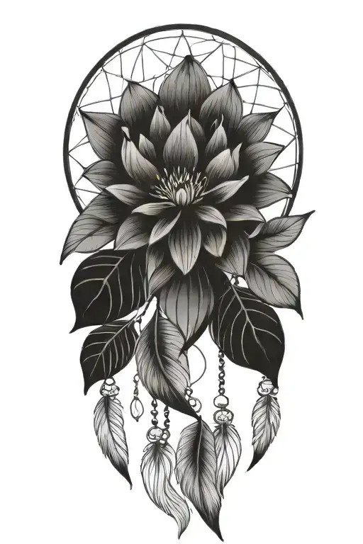 Half Moon Shaped Dream Catcher Rainbow Lotus Flower