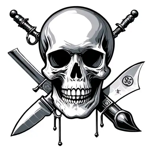 Skull Knife Piercing