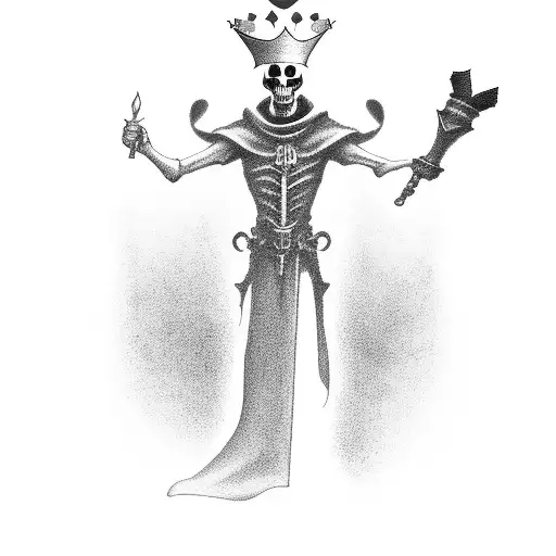 Grim Reaper Holding King Chess Piece