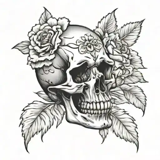 Skull And Carnation