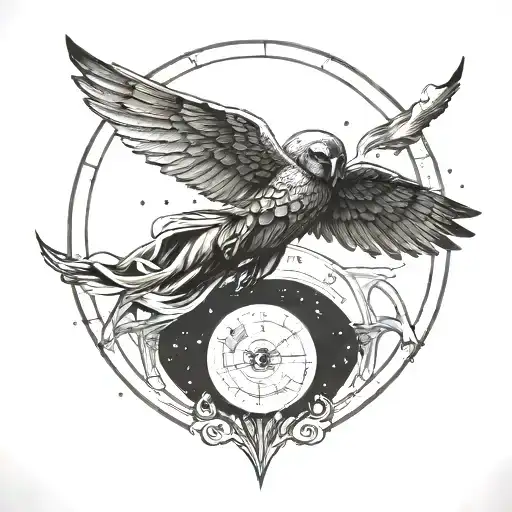A Tattoo Inspired By The Fall Of Icarus Incorporating Moon Phases And Star Wars Elements