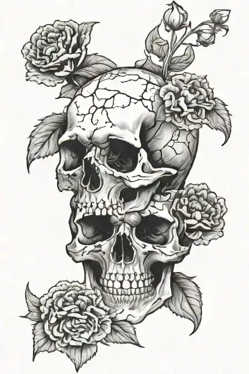 Carnation As A Skull