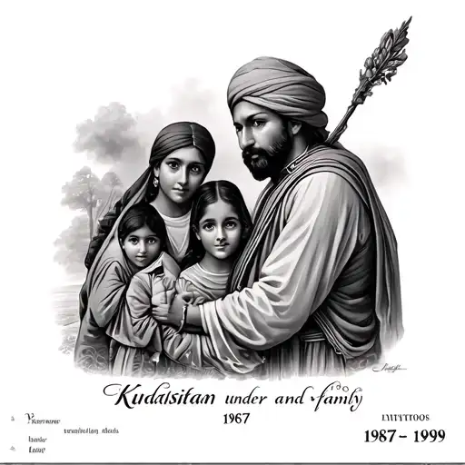 Kurdistan Motive Under Arm And Family Date Of Birth 1967 1958 1999