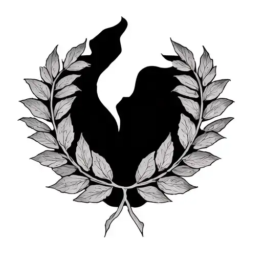 Collarbone Laurel Wreath Tattoo With Design Around It Going Towards Neck