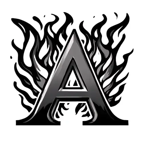 Letter A With Fire