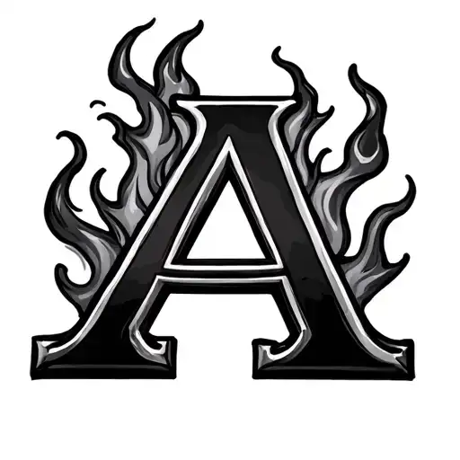 Letter A With Fire