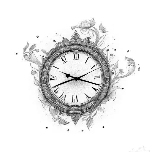 Clock With Lavenders