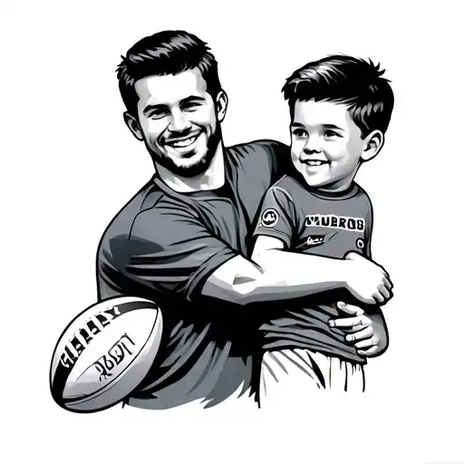 Rugby Father And Son Coach