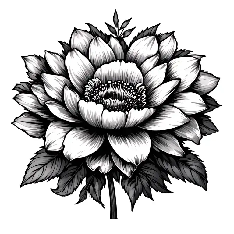 Vertical Thin Flower With The Name Movine Calligraphed At The End Of Its Stem