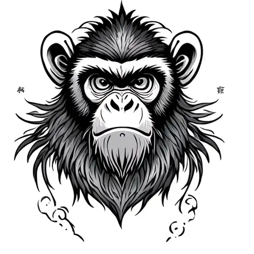 Neo Traditional Chinese Zodiac Monkey