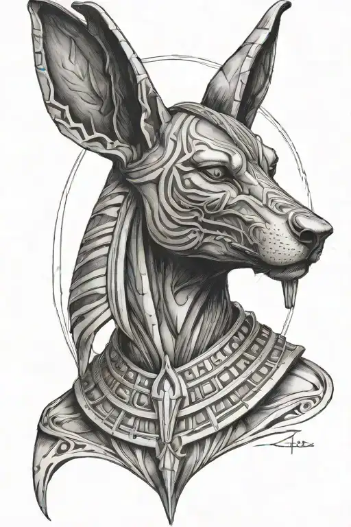 Anubis On Background