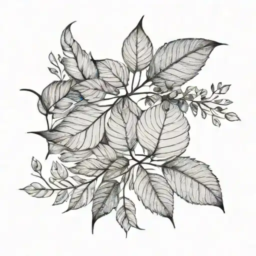 Delicate Thin Line Of Leaves