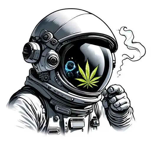 An Astronaut Smoking Weed