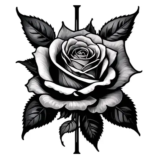 Year Of Birth And Death With A Rose And Inital