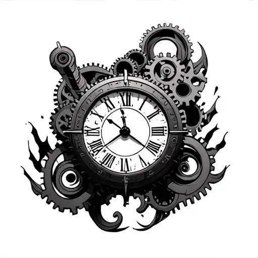Future Clock With Gears
