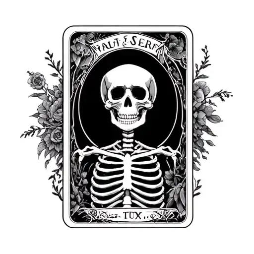 Skeleton Tarot Card
