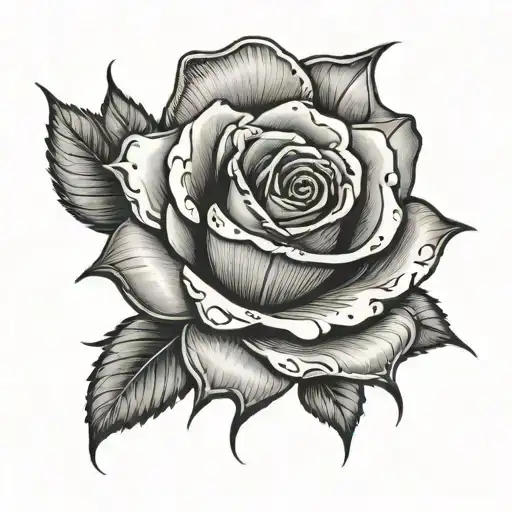 New Zealand With A Rose Wrapped Around It