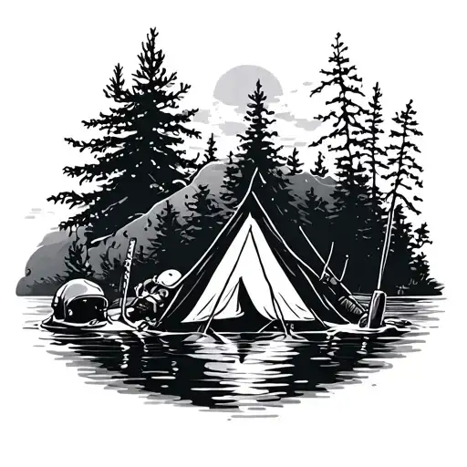 Scuba Freshwater Camping Scene
