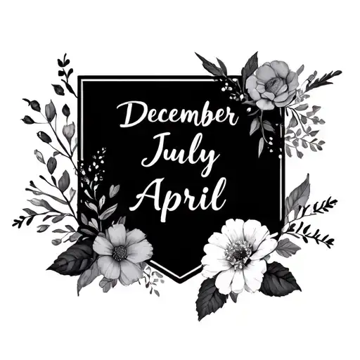 December July April Birth Month Flower Bouquet