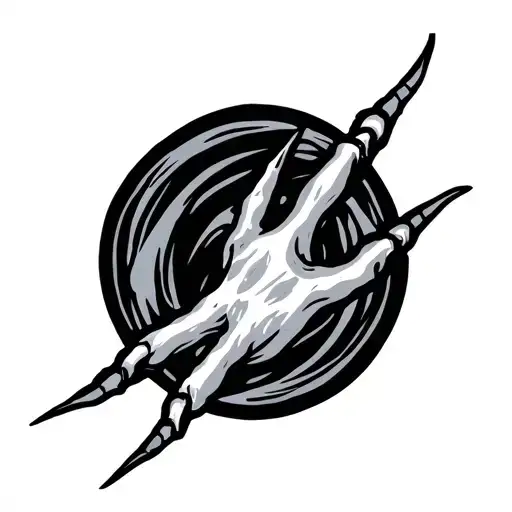 Unalome Symbol With Claws Reaching Upward Small