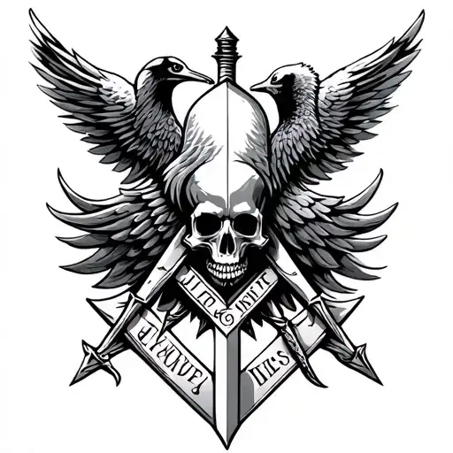 Swan Knights Templar Odin Aquarius Masonic Skull Sword Family