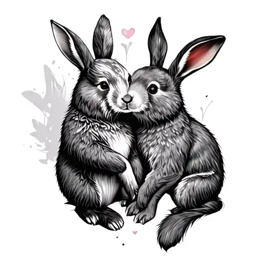 A Bear And Rabbit In Love