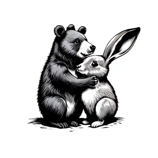 A Bear And A Rabbit In Love