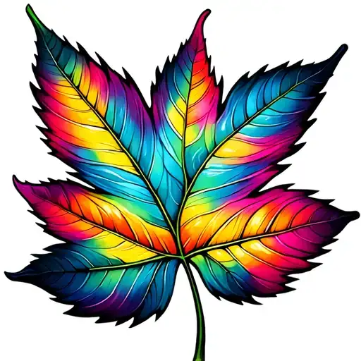 Leaf With Rainbow Veins