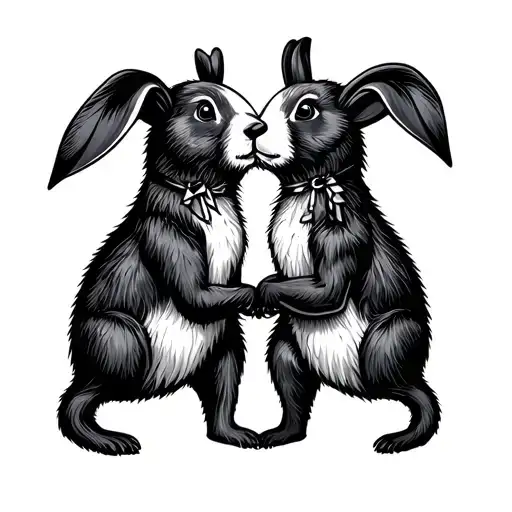 A Bear And A Rabbit In Love