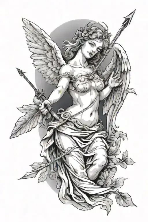 Angel With Arrow Design