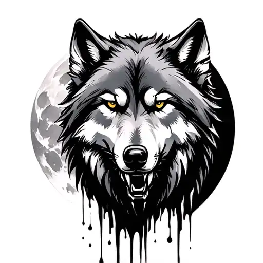 The Grey Wolf Bleeding In The Full Moon Surrounded