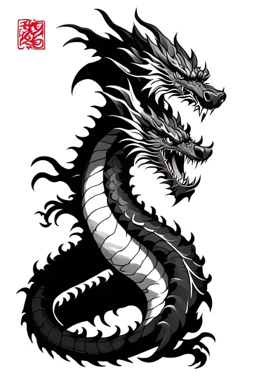 Realistic Traditional Dragon Sleeve Tattoo Design