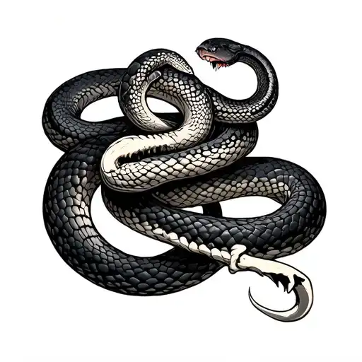 Bones With Snake Wrapped