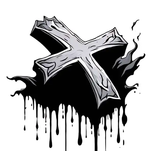Goth Cross Leaking Blood