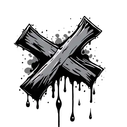 Girly Goth Cross Leaking Blood