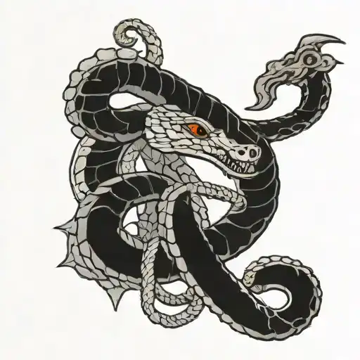 An Asklepios Snake Winding Its Way Up An Anchor