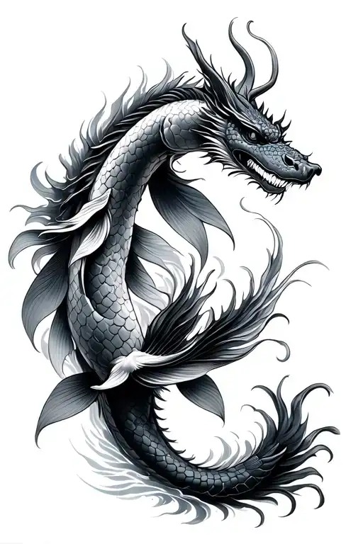 Koi And Dragon Emerging