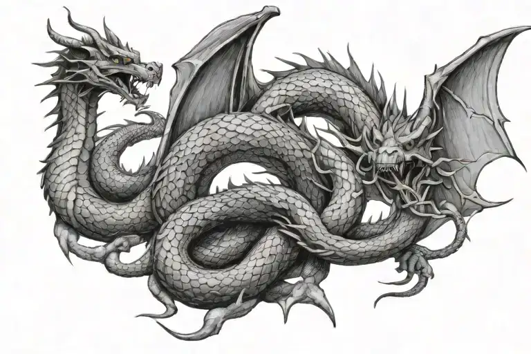 Dragon With Snake