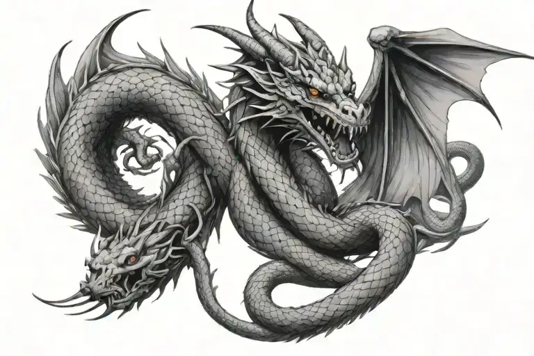 Dragon With Snake