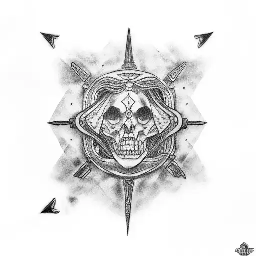 A Arm Tattoo Containing Symbols Of Stoicism