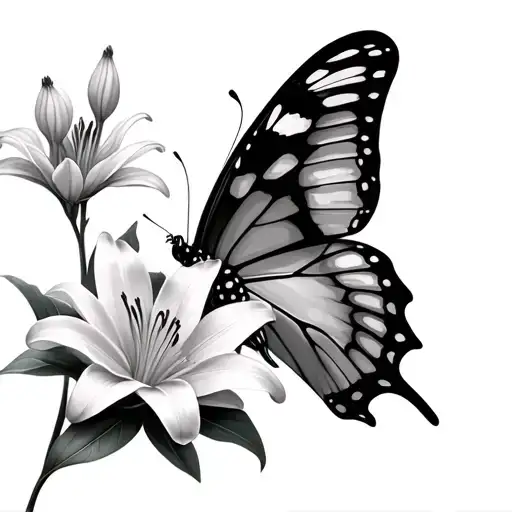 Butterfly And Lily
