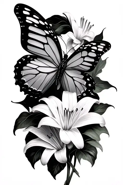 Butterfly And Lily